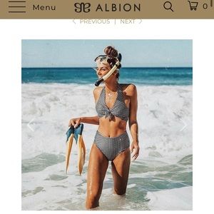 Albion Fit Black Check Top Knot